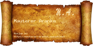Mauterer Aranka névjegykártya